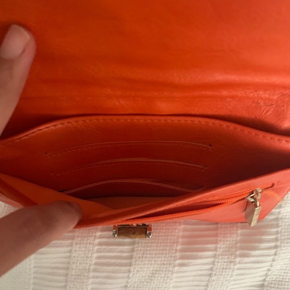 Orange and Tan Woven Clutch Wristlet - Picture 4 of 4